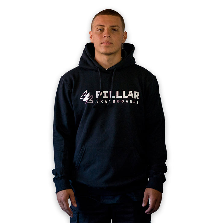 PILLLAR Logo Black Hoodie - PILLLAR Skateboards