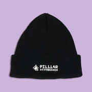 PILLLAR Logo Beanie Black - PILLLAR Skateboards