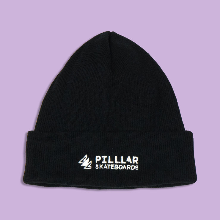 PILLLAR Logo Beanie Black - PILLLAR Skateboards