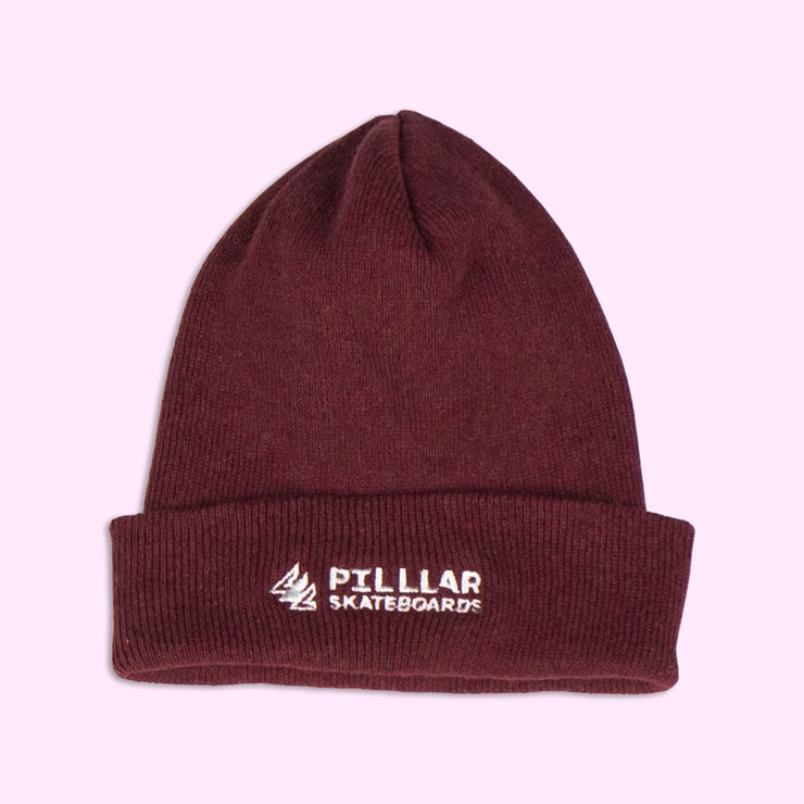 PILLLAR Logo Beanie Red - PILLLAR Skateboards