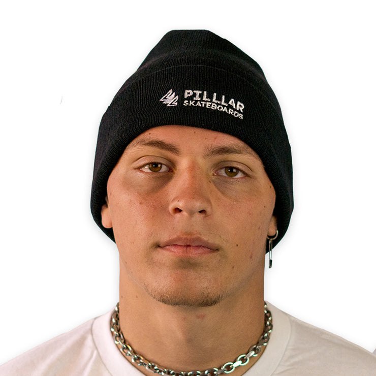 PILLLAR Logo Beanie Black - PILLLAR Skateboards