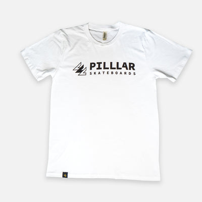 PILLLAR Logo Team Tee White - PILLLAR Skateboards